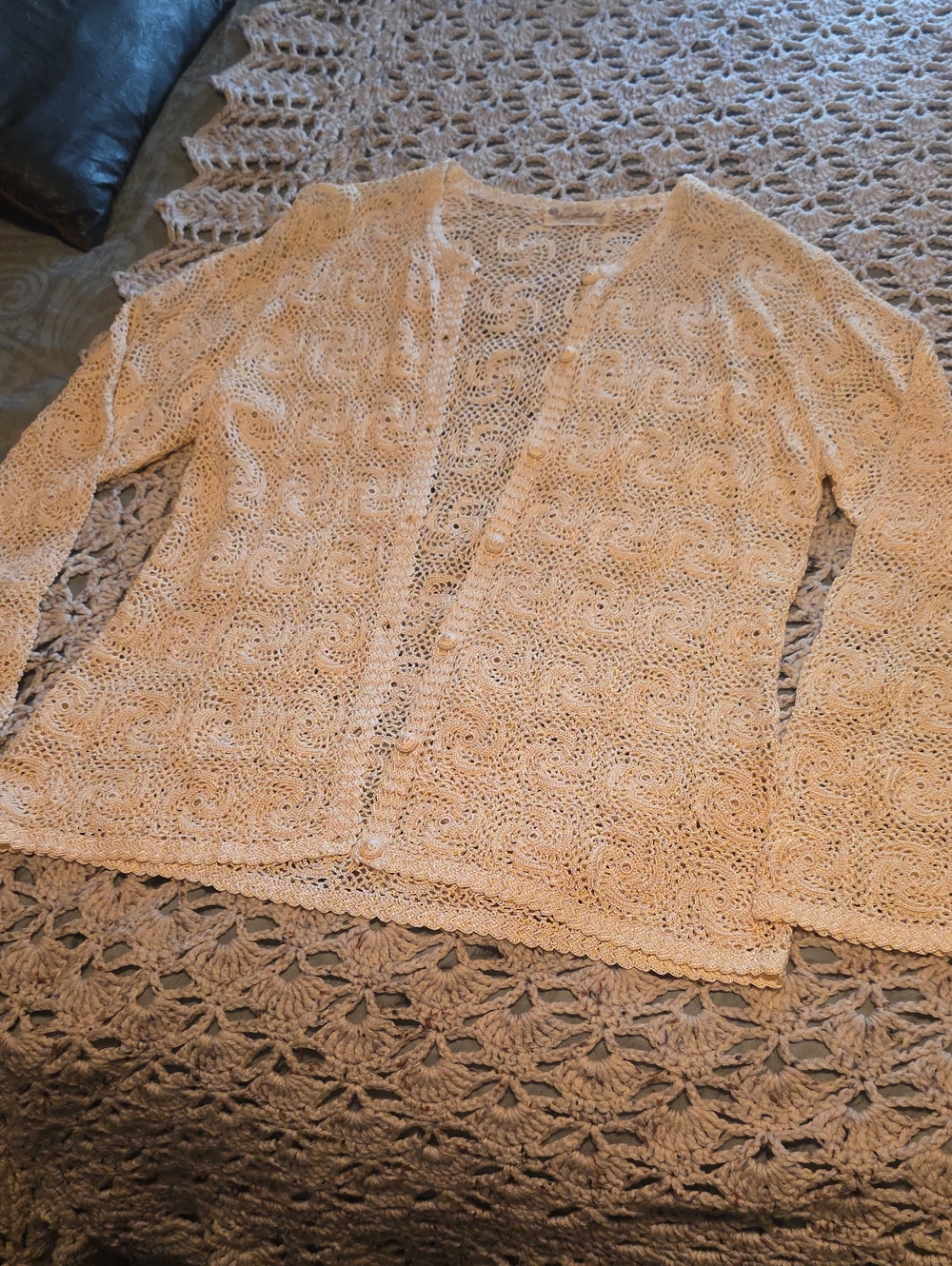 Lightweight Crochet Cardigan in Cream